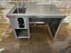 47" X 30" STAINLESS COUNTER W/ LEFT HAND SINGLE WELL SINK.