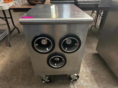 24" X 30" STAINLESS COUNTER / CUP DISPENSER. ( ON CASTERS )