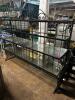 72" WROUGHT IRON BAKERS RACK W/ GLASS INSERT SHELVING - 2