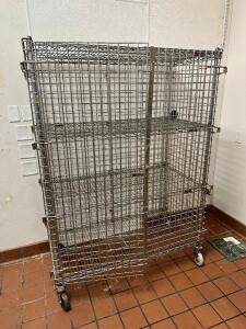 48" FOUR TIER ROLL ABOUT CAGE SHELF