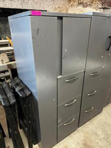 30" METAL FILE CABINET / WARDROBE COMBO