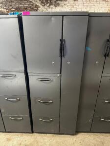 30" METAL FILE CABINET / WARDROBE COMBO