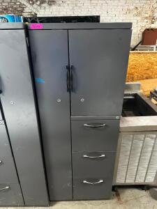 30" METAL FILE CABINET / WARDROBE COMBO