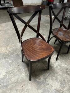 (4) DARK WOOD RESTAURANT CHAIRS