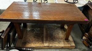 60" X 30" HARDWOOD DINING TABLE