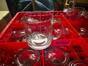 (14) CLEAR GLASS MUGS