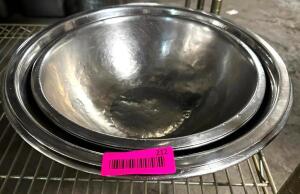 (4) ASSORTED STAINLESS MIXING BOWLS