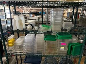 CONTENTS OF (2) SHELVING INSERTS - ASSORTED PLASTIC INSERTS AND CONTAINERS.