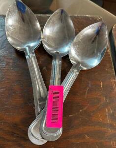 (3) SHORT HANDLE STAINLESS SEVERING SPOONS