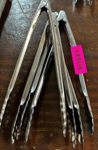 (4) STAINLESS TONGS