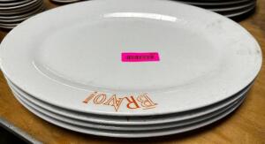 (8) 14" CHINA PLATTERS " BRAVO " LOGO