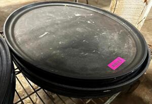 (4) 27" BLACK OVAL SERVING TRAYS