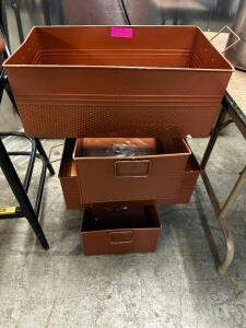 (4) DECORATIVE TIN STORAGE TOTES