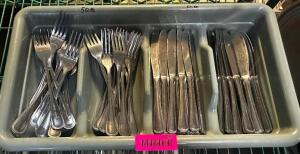 (50) SETS OF STAINLESS FORKS AND KNIVES