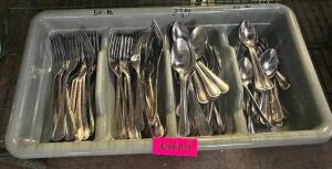 (36) SETS OF STAINLESS FORKS AND SPOONS