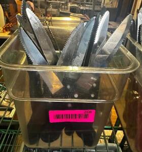 (12) STEAK KNIVES W/ BLACK HANDLES