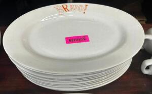 (10) 14" CHINA PLATTERS . "BRAVO " LOGO