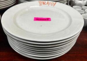 (10) 14" CHINA PLATTERS . "BRAVO " LOGO