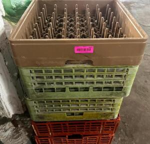 (5) ASSORTED PLASTIC GLASS RACKS