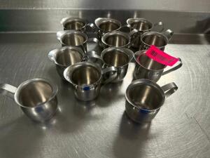 (11) SMALL STAINLESS CREAMER DECANTERS