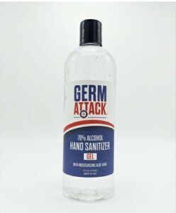 DESCRIPTION: (8) ALCOHOL HAND SANITIZER BRAND/MODEL: GERM ATTACK SIZE: 16 OZ RETAIL$: $8.25 EA QTY: 8