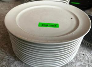 DESCRIPTION: (12) 11" CHINA PLATES SIZE 11" LOCATION: BAR / MAIN FLOOR THIS LOT IS: SOLD BY THE PIECE QTY: 12