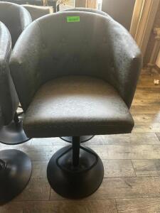 DESCRIPTION: (2) 30" GREY PADDED BARREL BACK BAR STOOLS BRAND / MODEL: NANJING SIZE 30" LOCATION: BAR / MAIN FLOOR THIS LOT IS: SOLD BY THE PIECE QTY: