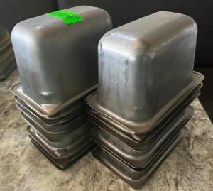 DESCRIPTION: (12) 1/9 SIZE STAINLESS INSERTS SIZE 6" DEEP LOCATION: MAIN FLOOR THIS LOT IS: SOLD BY THE PIECE QTY: 12