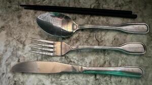 DESCRIPTION: SILVERWARE TRAY W/ CONTENTS - STAINLESS SILVERWARE LOCATION: MAIN FLOOR THIS LOT IS: ONE MONEY QTY: 1