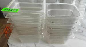 DESCRIPTION: (10) 1/4 SIZE PLASTIC INSERTS SIZE 4" DEEP LOCATION: MAIN FLOOR THIS LOT IS: SOLD BY THE PIECE QTY: 10