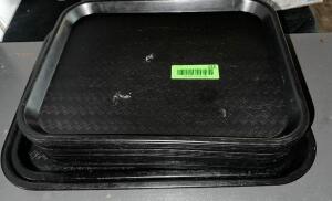 DESCRIPTION: (8) ASSORTED BLACK PLASTIC CAFE TRAYS LOCATION: MAIN FLOOR THIS LOT IS: SOLD BY THE PIECE QTY: 8