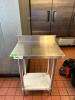 DESCRIPTION: 24" STAINLESS STEEL TABLE WITH UNDERSHELF SIZE: 24"X18"X34" LOCATION: KITCHEN QTY: 1 - 6