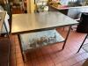 DESCRIPTION: 48" STAINLESS STEEL TABLE WITH GALVANIZED UNDERSHELF SIZE: 48"X30"X34" LOCATION: KITCHEN QTY: 1 - 5