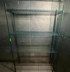 DESCRIPTION: 4-TIER WIRE SHELVING UNIT SIZE: 48"X14"X74" LOCATION: WALK-IN QTY: 1