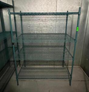 DESCRIPTION: 4-TIER WIRE SHELVING UNIT SIZE: 48"X24"X68" LOCATION: WALK-IN QTY: 1