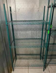 DESCRIPTION: 3-TIER WIRE SHELVING UNIT SIZE: 36"X18"X68" LOCATION: WALK-IN QTY: 1