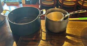 DESCRIPTION: (3) ASSORTED STOCK AND SAUCE POTS LOCATION: MAIN DINING QTY: 3