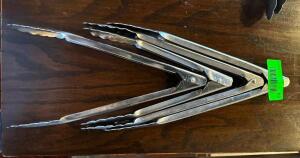 DESCRIPTION: (4) STAINLESS TONGS LOCATION: MAIN DINING QTY: 4