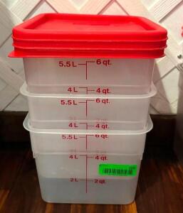 DESCRIPTION: (3) 6 QT. INGREDIENTS BINS WITH LIDS LOCATION: PARTY ROOM QTY: 3