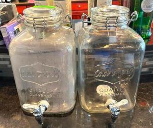 DESCRIPTION: (2) GLASS BEVERAGE DISPENSERS LOCATION: BAR QTY: 2