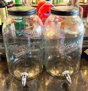 DESCRIPTION: (2) MASON JAR BEVERAGE DISPENSERS LOCATION: BAR QTY: 2