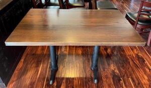 DESCRIPTION: 48" RECTANGULAR DINING TABLE SIZE: 48"X30" LOCATION: MAIN DINING QTY: 1