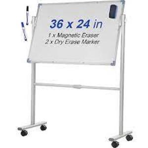 (1) DOUBLE SIDED, REVERSIBLE WHITEBOARD ON STAND