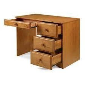 (1) WRITING DESK WITH 4 DRAWERS