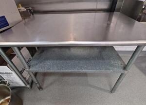 48" STAINLESS TABLE WITH UNDERSHELF