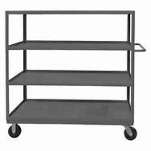 DESCRIPTION: (1) UTILITY CART WITH LIPPED METAL SHELVESBRAND/MODEL: DURHAM #49Y150INFORMATION: 3000 LB CAPACITY, MUST COME INSPECT, SLIGHT DAMAGESIZE: 48" X 24" X 60"RETAIL$: $866.61 EAQTY: 1