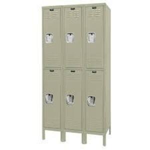 DESCRIPTION: (1) SET OF PREMIUM WARDROBE LOCKERS BRAND/MODEL: HALLOWELL INFORMATION: GARY SIZE: 2 TIER, 3 WIDE, 6 OPENINGS RETAIL$: $832.95 EA QTY: 1