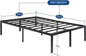 DESCRIPTION: (1) HEAVY DUTY SLAT BED FRAME BRAND/MODEL: SLEEPLACE INFORMATION: STEEL, BLACK SIZE: KING SIZE RETAIL$: $251.10 EA QTY: 1