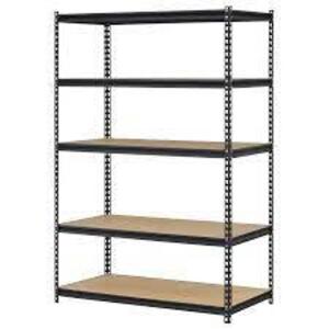 DESCRIPTION: (1) HEAVY DUTY STEEL SHELVING BRAND/MODEL: EDSAL MUSCLE RACK #UR245P INFORMATION: BLACK SIZE: 48X24X72 RETAIL$: 65.98 EA QTY: 1