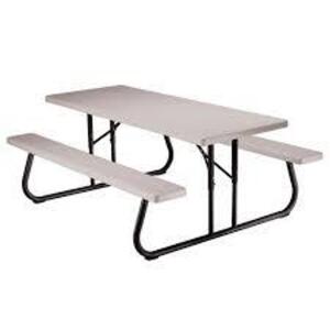 DESCRIPTION: (1) FOLDING PICNIC TABLE BRAND/MODEL: LIFETIME INFORMATION: WHITE SIZE: 6' RETAIL$: $320.00 EA QTY: 1